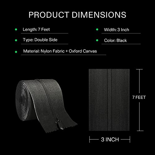 VIVOSUN Two Packs Heavy Duty Peel & Stick Zipper for Dust Barriers