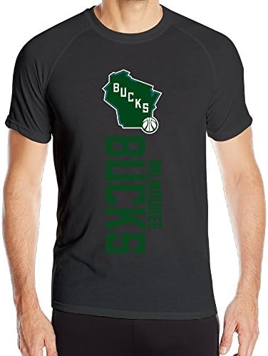 Annabelle Men's Milwaukee Buck Short Sleeve Sports Vintage T Shirts Black XL