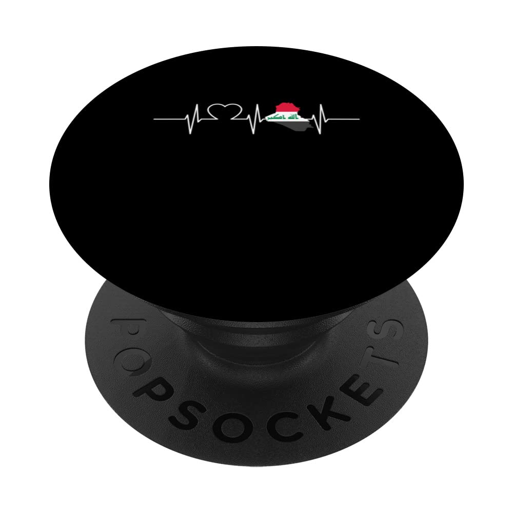 Iraq With Heartbeat Vintage Flag Of Iraq PopSockets Swappable PopGrip