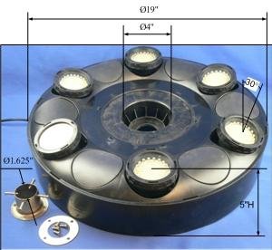 Wiedamark Super bright LED Fountain Light Ring with 6x60 LEDs, total 360 LEDs...