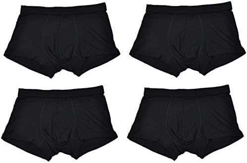 Kurop Men's 4 Pack Breathable Boxer Briefs Stretch Covered Waistband Short Leg Modal Underwear (L(Waist 26in-28in), Black)