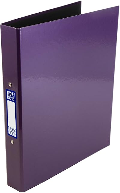 Oxford Premium A4 Ring Binder Purple 25mm 40mm Spine Laminated