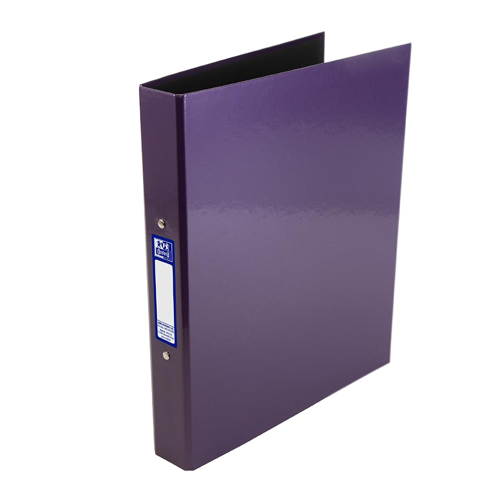 Oxford Premium A4 Ring Binder, Purple Single Folder, 25mm Capacity, Laminated Paper on Board