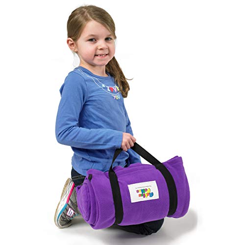 ROLLEE POLLEE Nap Sac Roll Up Napping Blanket with Attached Pillow for