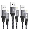 RAVIAD Câble iPhone Chargeur iPhone, [1.8M/Lot de 3] Certifié MFi Câble Lightning Nylon Câble Chargeur iPhone Charge…