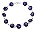 JOTW Multicolored Rainbow Style Sterling Silver 7 Inch Evil Eye Bracelet (Dark Blue) (I-152)