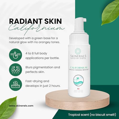 Skinerals Self Tanner Sunless Tanner Bronzer Mousse with Natural and