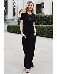 Maxi vestidos para mujer manga larga espalda cruzada corta rígida de peso w   bolsillo