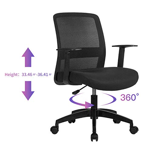 LIANFENG Office Task Desk Chair Ergonomic Home Comfort Mesh Chairs Mid-Back Swivel Lumbar 