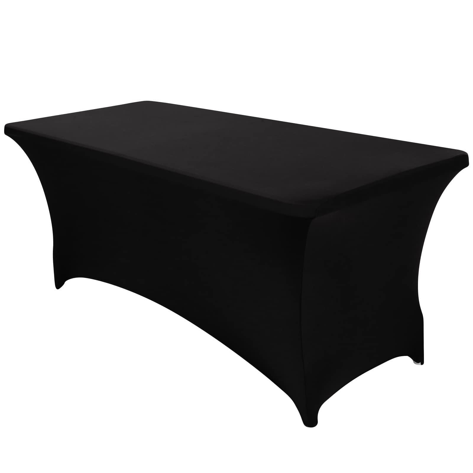 SEPARO 6ft Spandex Table Cover Fitted Rectangular Tablecloth Stretchable Fabric Lycra Tablecloth 6 ft Wrinkle-Free for Party Dj Tradeshows Banquet Weddings Cocktail
