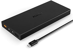 Aukey Quick Charge 2.0 15000mAh Portable External Battery Fast Charger (AIPower 5V/1A + Quick Charge 12V1.25A 9V1.67A 5V2A for S6, S6 Edge and more)-Blac