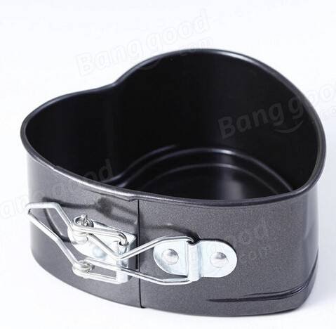 Bazaar Non-Stick Stainless Steel Cake Pan Heart Shape Cheese Bread Jelly Pudding Muffin Mold Baking Tool - Thumbnail 2