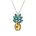 SXNK7 Sparkling Yellow Emerald Crystal Vintage Trendy Fruit Pineapple Earrings Stud Jewelry For Women (pineapple earring necklace sets)
