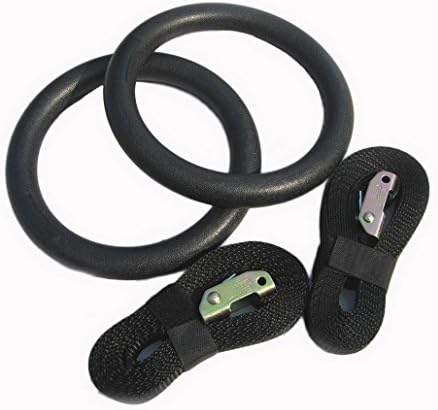 Olympic Gymnastic Rings with Adjustable Straps &amp; Mounting Hooks | Cross Training,Gymnastics,Strength &amp; Fitness Training| Crossfit Home Gym | Dips, Push, Pull &amp; Muscle Ups