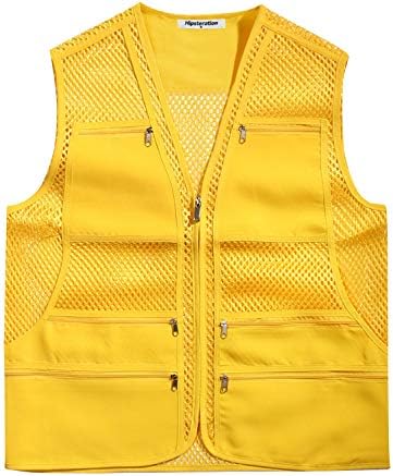 Hipsteration Men's Casual Outdoor Multi Pockets Utility Mesh Travel Hunting Vest
