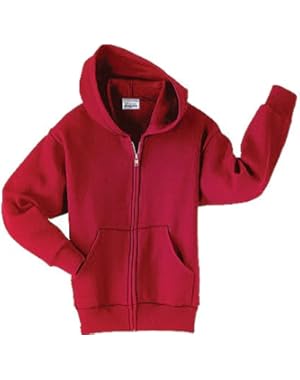 Hanes Youth 7.8 oz. ComfortBlendxFFFD; EcoSmartxFFFD; 50/50 Full-Zip Hood - MAROON - XS