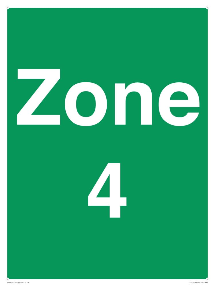 Zone 4 Sign - 300x400mm - A3P