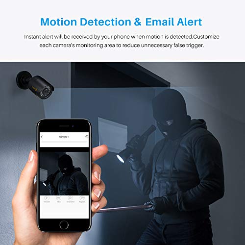 Anlapus 8CH HD-TVI Security Camera System 1080p Lite DVR Recorder with 8X HD 1280TVL Indoor Outdoor Weatherproof Surveillance CCTV Camera 1TB Hard Drive Motion Alert PC Smartphone Easy Remote Access - Thumbnail 2