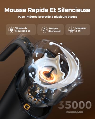 COLDFILL 8-in-1 Electric Milk Frother, Hot and Cold Foam, Dense and Smooth Foam, 400 ml, Anti-Burning Protection, Dishwasher Safe, Removable Stainless Steel