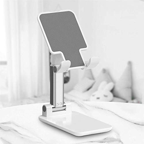 Cell Phone Stand Phone Holder Full 3-Way Adjustable Phone Stand for Desk Height + Angles Perfect As Desk Organizers and Accessories Table Stand Cell Phone Holder 51802 (White)