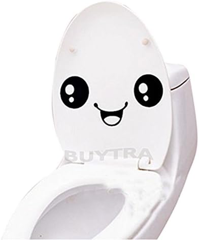 personalizedco GOOD SELLING Cartoon Smiling Face Wall Bathroom Toilet Sticker Creative Home DIY