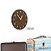 thehaki Decorative Wall Clock Silent & Non-Ticking Quartz Clock PU Leather Lightweight 0.4lb Round 9