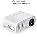 Projector, Syhonic S8 Updated LED Mini Portable Multimedia Home Theater Projector Support HDMI USB SD AV VGA TV Interface Video Games TV Movie Pocket Size Projector (White)