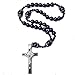 Ytbeauti Black Nature Agate Anglican Prayer Beads 33 Hand Rosary Cross