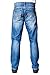 Fresh Groove Classic Men's Distressed Straight-Fit Jeans (Mid Blue, 40/34)
