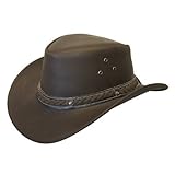 Down Under Leather Hat Brown Medium
