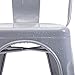 Belleze Set of (4) Vintage Style Dining Chairs Steel High Back Side (Silver)