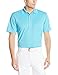 PGA TOUR Men's Regular Airflux Solid Mesh Short Sleeve Classic Golf Polo Shirt, Blue Atoll, Large