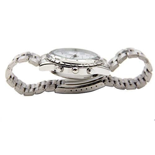 Talking Wrist Watch with Alarm, Analog Hands and Digital Talking Clock (Stainless Steel)