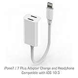 Lightning Adapter for iPhone 7 / 7 Plus, Charge and Headphone Splitter Adapter for Lightning
