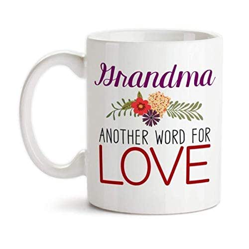Amazon Grandma Another Word For Love Ceramic Coffee Mug Floral Bouquet Design Handmade