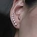 Ear Crawler Earrings - Fashion Stainless Steel CZ Ear Crawlers Climbers - Women Sweep Up Hoop Ear Cuff Pin Vine Wrap Studs Earrings - 7 Stars Cubic Zirconia Crystal Clip On Stud Jewelry with Fish Hook