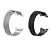 Pack of 2 For Samsung Galaxy Gear S2 Band, Acestar Milanese Magnetic Loop Stainless Steel Band+Connector For Galaxy Gear S2 RM-720 & SM-R730 Smart Watch (Silver+Black 2)