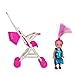 Potato001 Kids Toy Play House Plastic Dismountable Stroller for Barbie Doll Accessories (Pink)