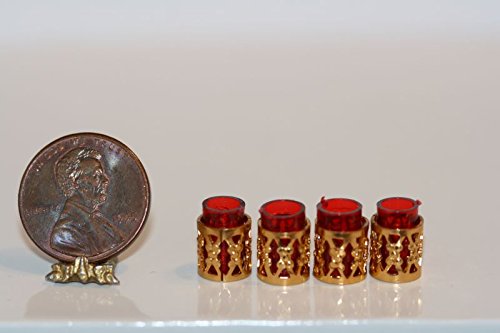 Dollhouse Miniature Chrysnbon Tumblers with Filigree Assorted 4 pack