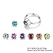 MgTree Jewelry Stainless Steel Seven Color Round CZ Cubic Zirconia Rings for Women Girls, Sizes 4 to 8