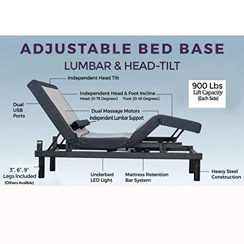 Sven & Son Platinum Adjustable Bed Base Frame, Head and Foot Lift