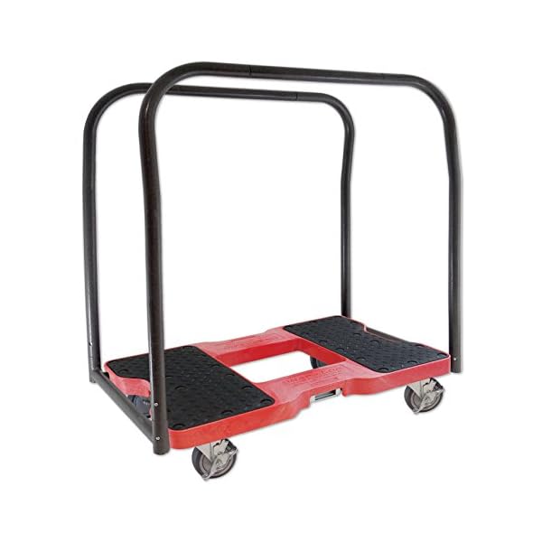 SNAP-LOC 1500 LB Panel CART Dolly RED with Steel Frame, 4 inch Casters, Panel Bars and Optional E-Strap Attachment