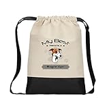 Canvas Drawstring Contrast Bag My Best Friend Is