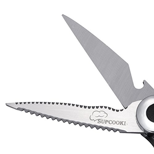 SupCooki Multi-Function Professional Kitchen Shears Super Sharp Stainless Steel Scissors (Orange)