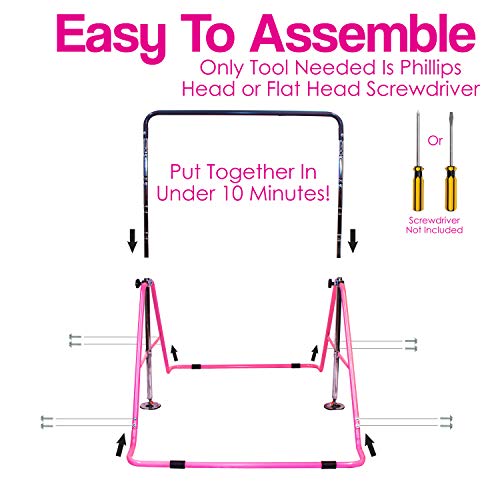 Upper Midland Products Gymnastic Bar for Girls, Adjustable Gymnastics