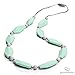 Goobie Baby Naomi Silicone Teething Necklace for Mom to Wear, Safe BPA Free Beads to Chew - Mint/Marble