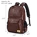 LXY Vintage Backpack Leather Laptop Bookbag for Women Men, Vegan Backpack Black Faux Leather Bookbag Campus Backpack Travel Daypack