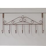 Marrywindix 7 Hooks Bronze Metal Over the Door Rack Hanger Hooks Organizer