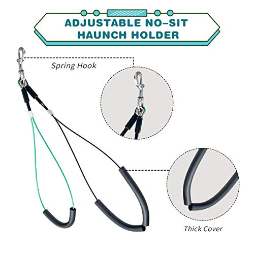 Breeze Touch No Sit Haunch Holder Grooming Restraint for Small & Medium Dogs, Nylon Adjustable Loop Noose Wash Choker for Pet Bathing and Grooming, 2 Pcs