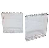 Lego Parts: Panel 1 x 6 x 5 (PACK of 2 - Transparent Clear)